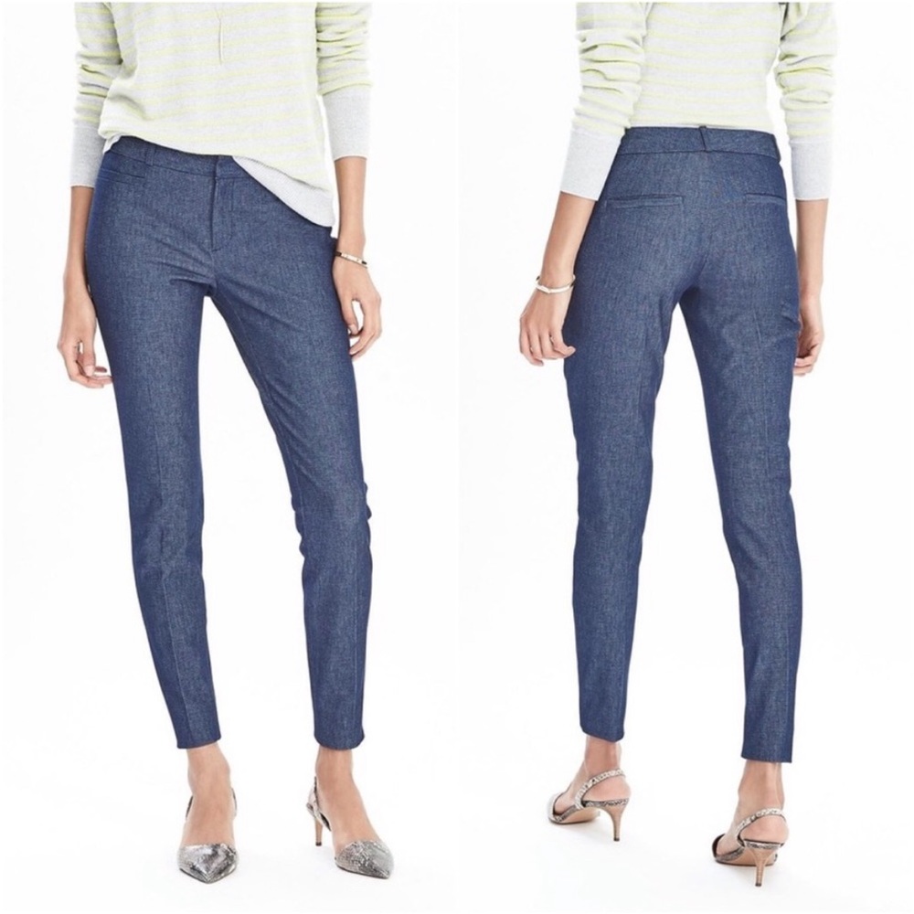 Banana Republic Sloan chambray slim fit ankle pants size 10